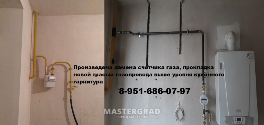 Расположение газовых труб на кухне