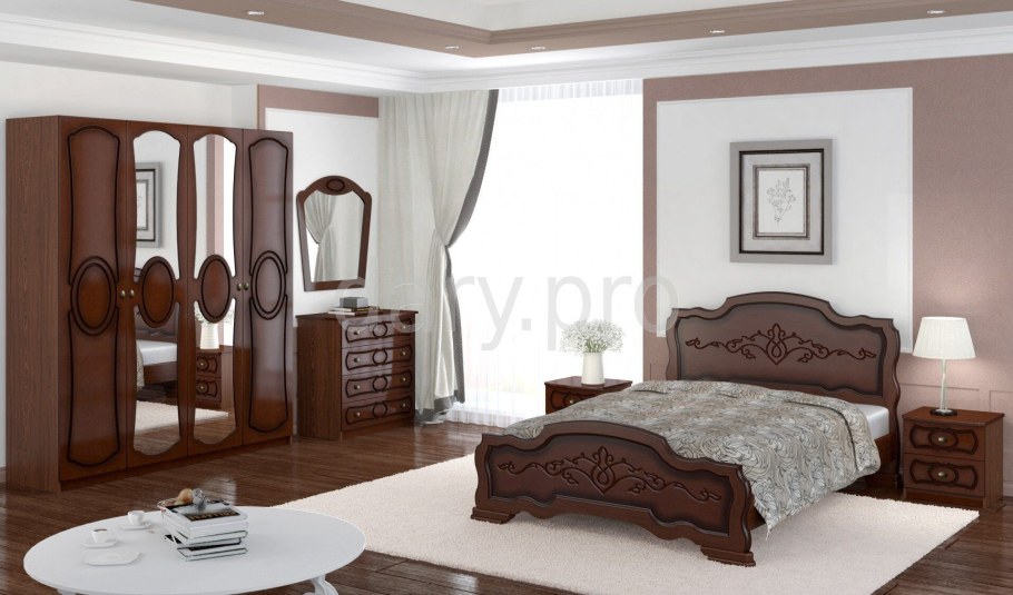 Кровать Вероника орех Браво мебель