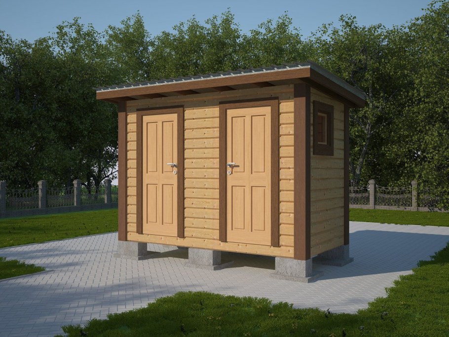 Дачный туалет с душем