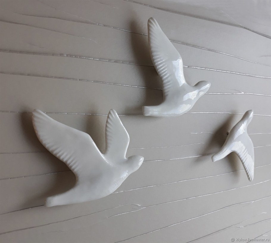 Купить настенный декор три птицы на ветке