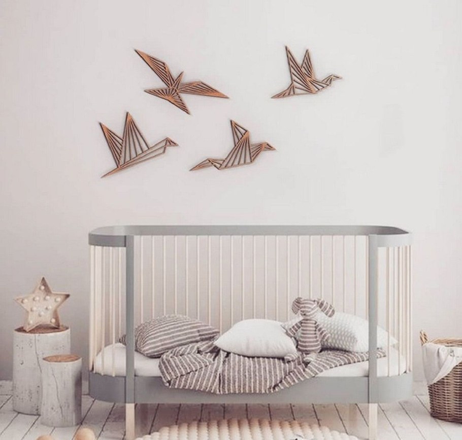 Настенный декор золотые птицы