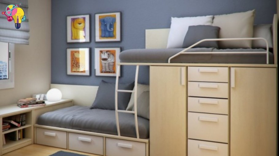 Кровать для двоих детей в маленькой комнате