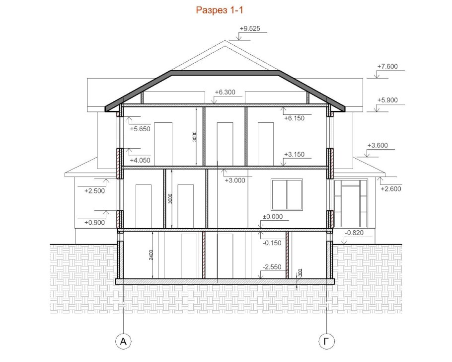 Разрез фасада