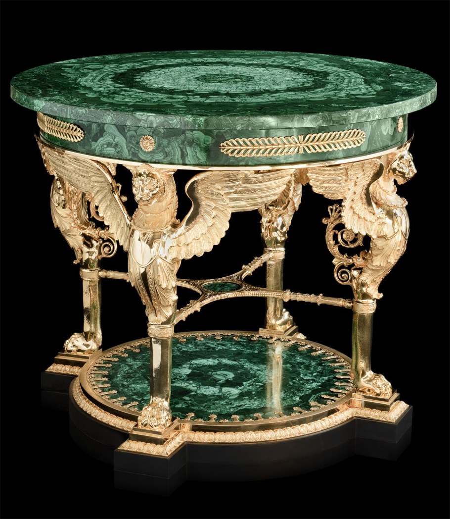 Малахитовая столешница Эрмитаж