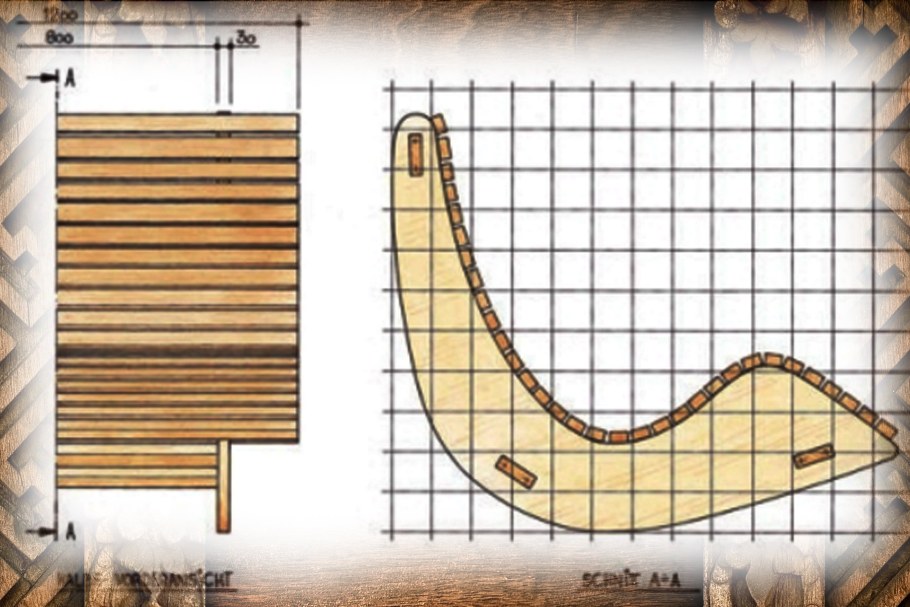 Кресло из бруса 150х150 чертеж