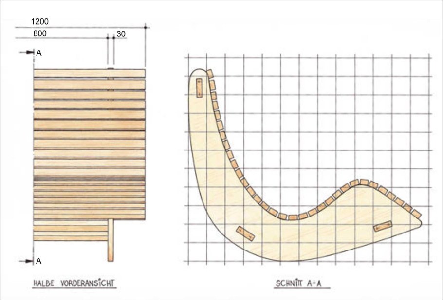 Стул Адирондак чертеж