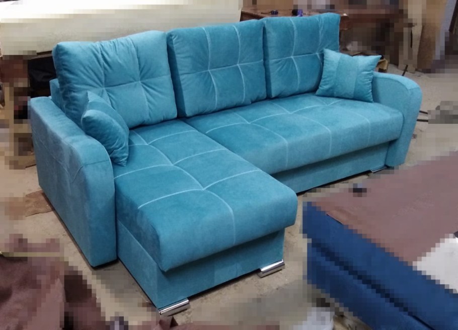 Соната диван угловой синий