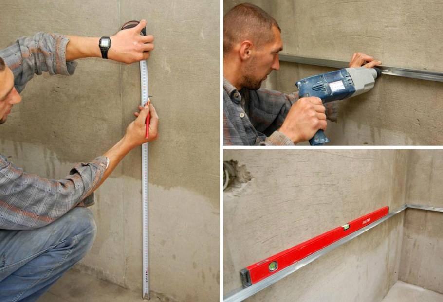 Укладка плитки в ванной на стены