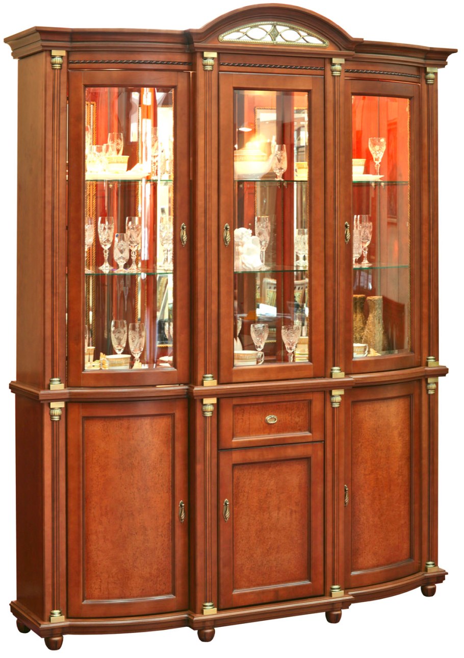 Шкаф с витриной «Валенсия 3з» п244.11