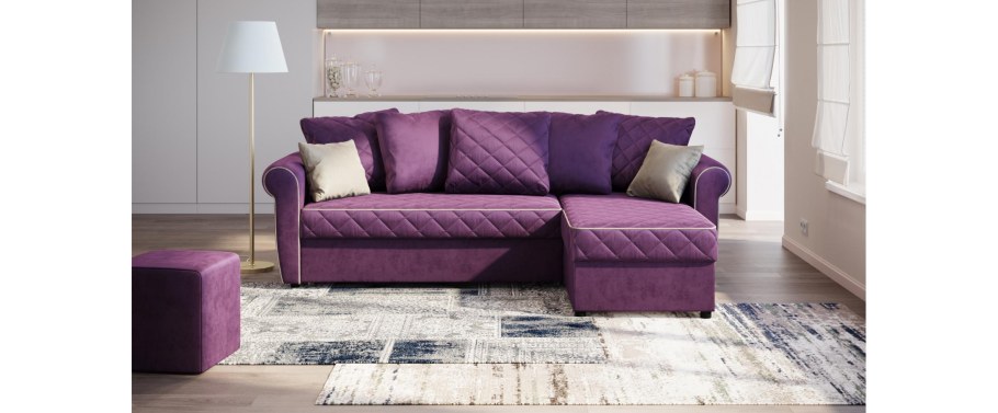 Диван модульный лиловый
