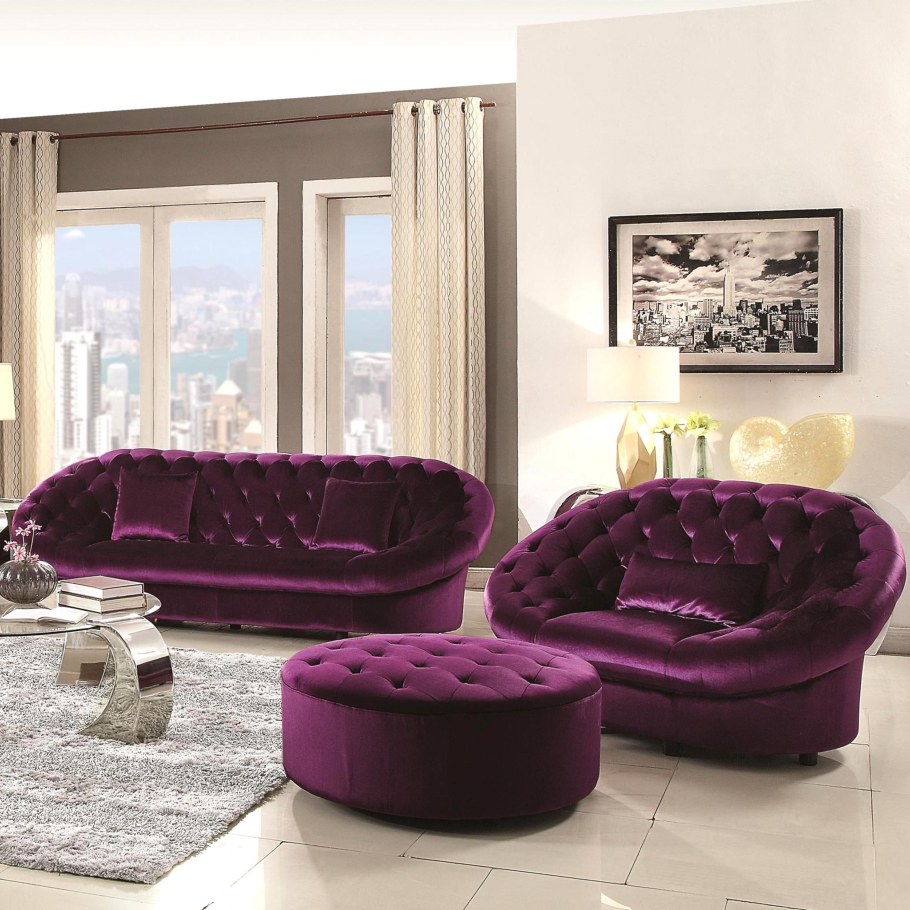 Гостиная в фиолетовых тонах