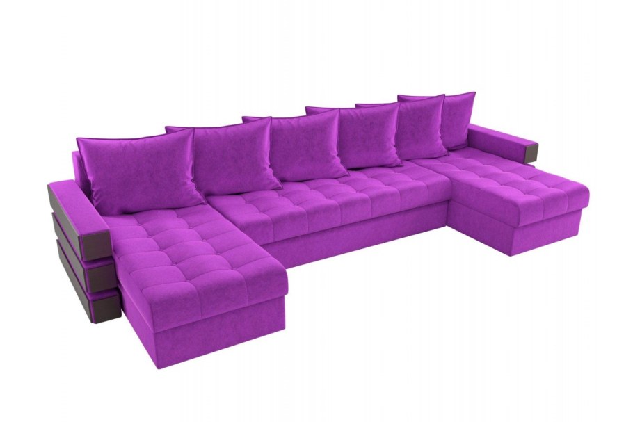 Фиолетовый диван в интерьере