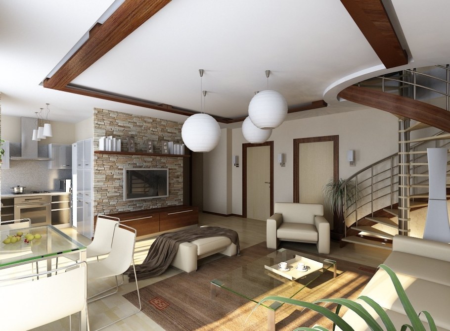 Внутренний интерьер коттеджа