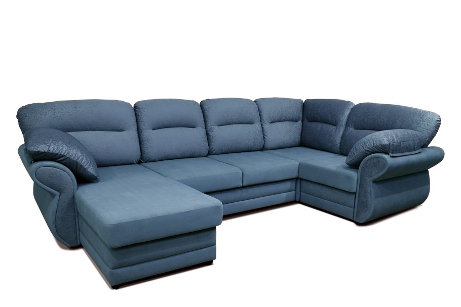 Угловой диван с каретной стяжкой