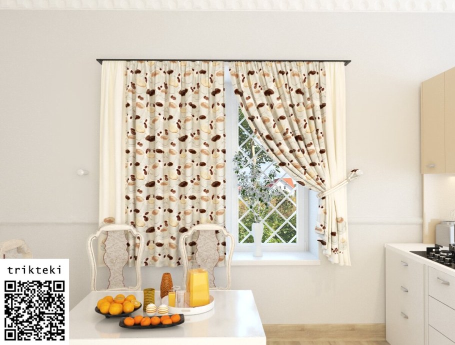 Небольшая кухня в кофейных тонах