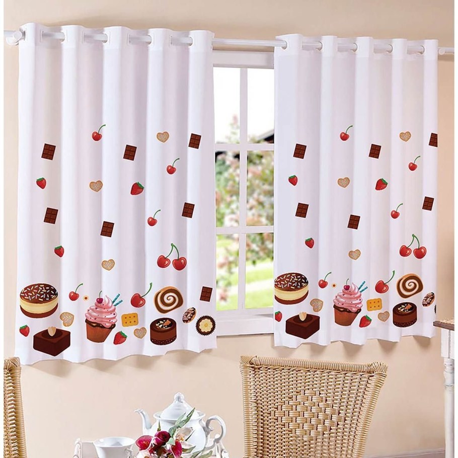 Шторы с аппликацией на кухню