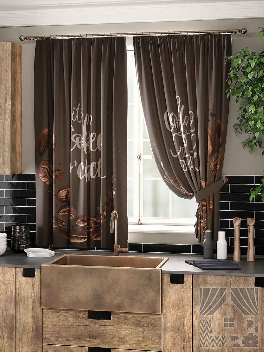 Плотные шторы на кухню