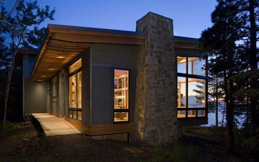 Финский дом Модерн с односкатной крышей