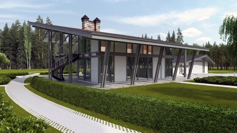 Фахверк в общественных зданиях