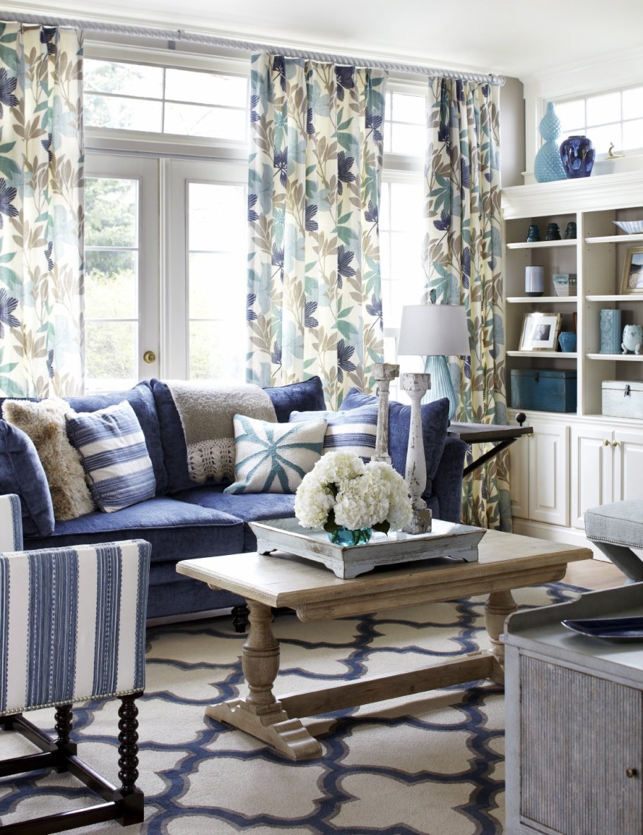 Сине желтый интерьер