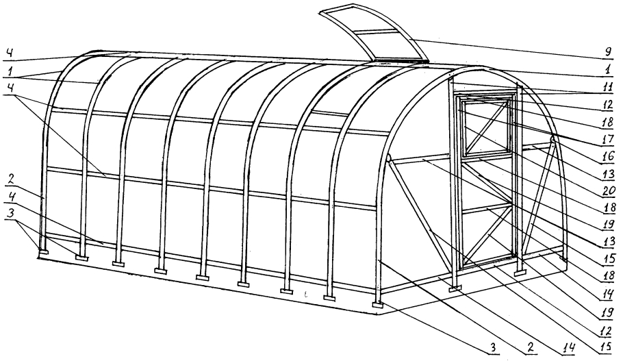 Чертежи теплицы Митлайдер 3м