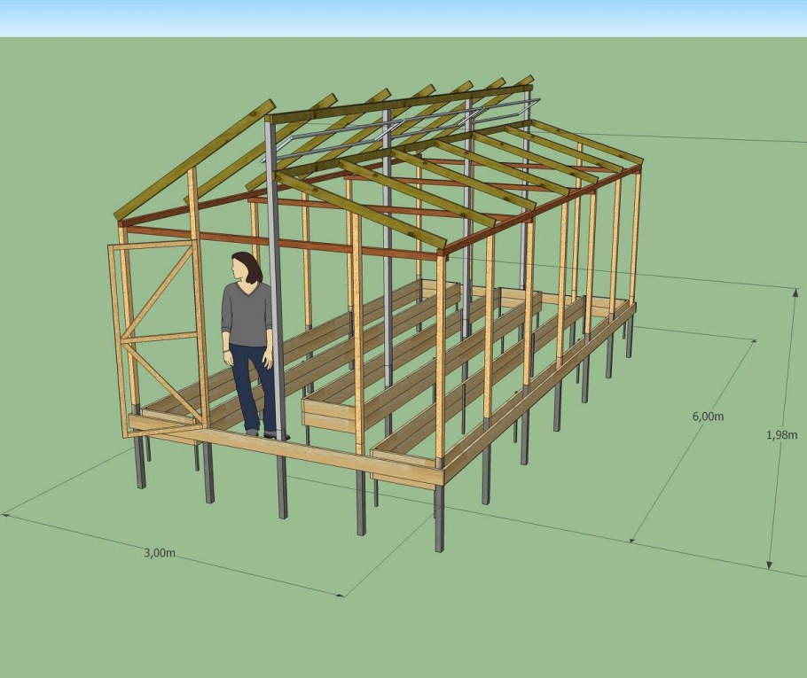 Теплица по Митлайдеру 3 на 6 чертежи