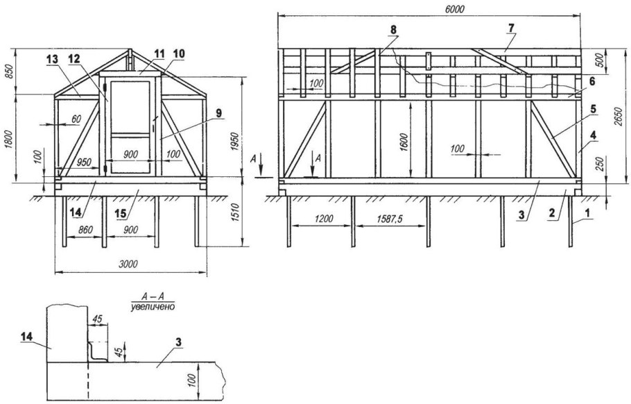 Чертежи теплицы из профильной трубы 40х20