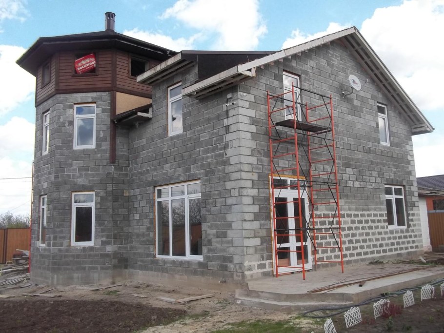 Фасад дома из газобетона