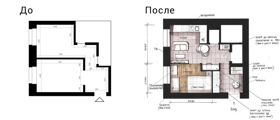 Эскиз балкона для перепланировки