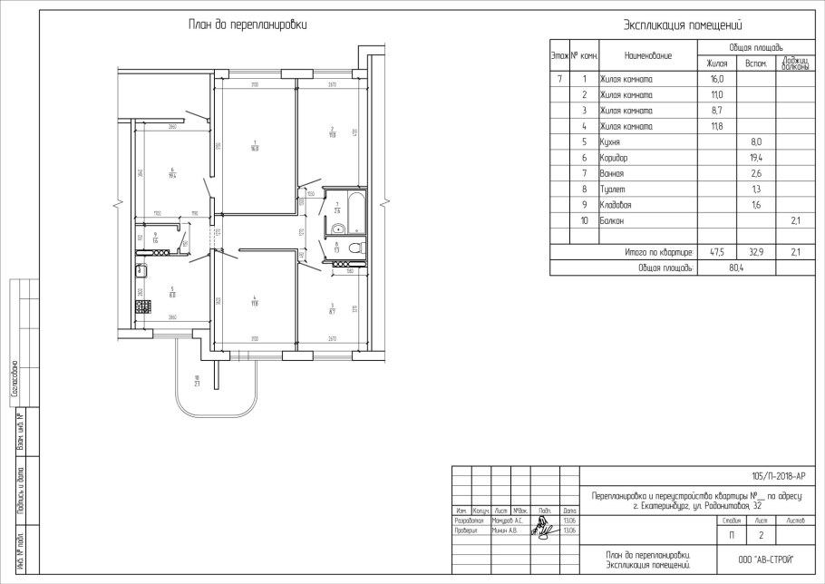 Планировка п3м двухкомнатная