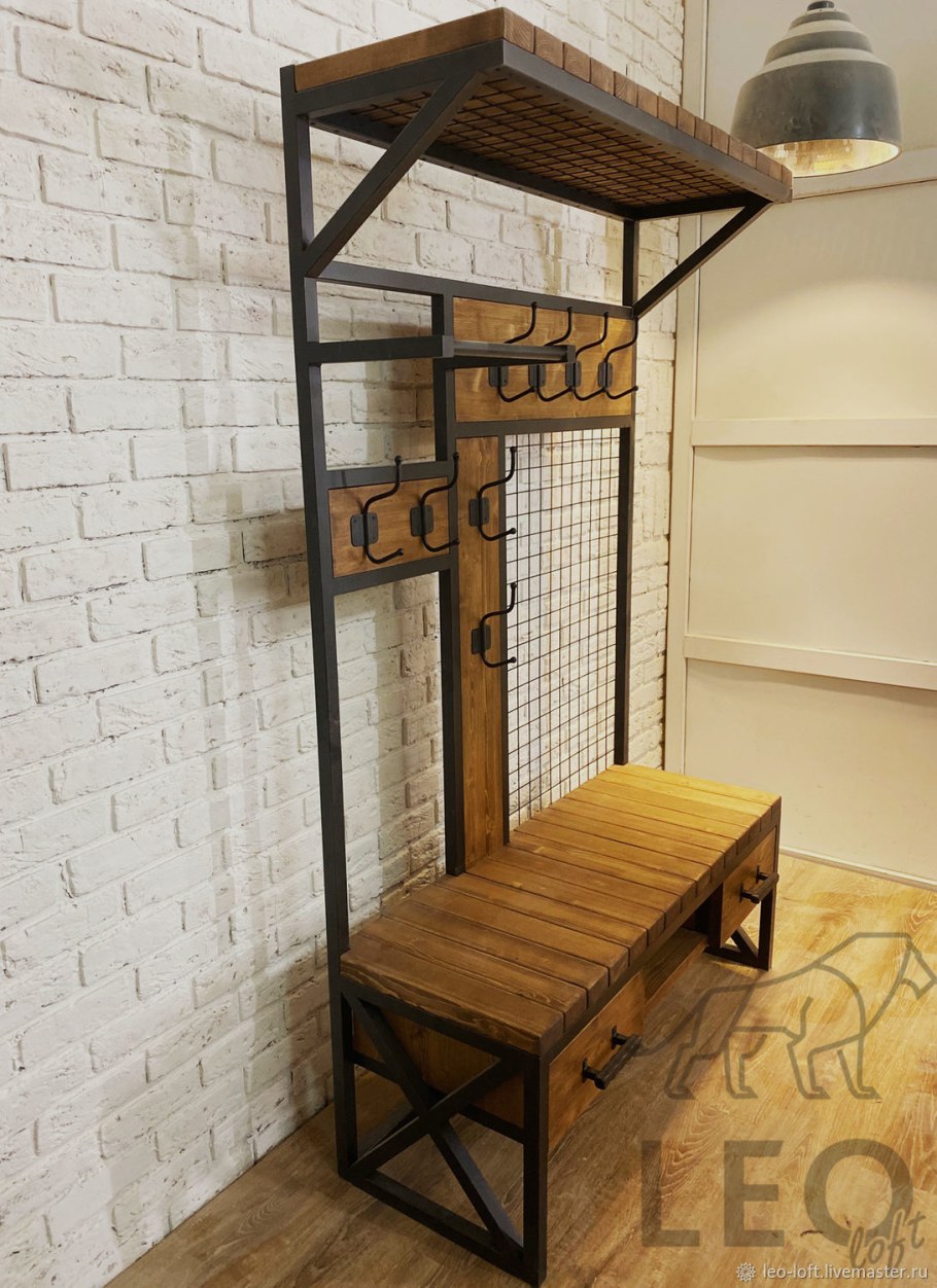 Обувница в прихожую лофт Индастриал