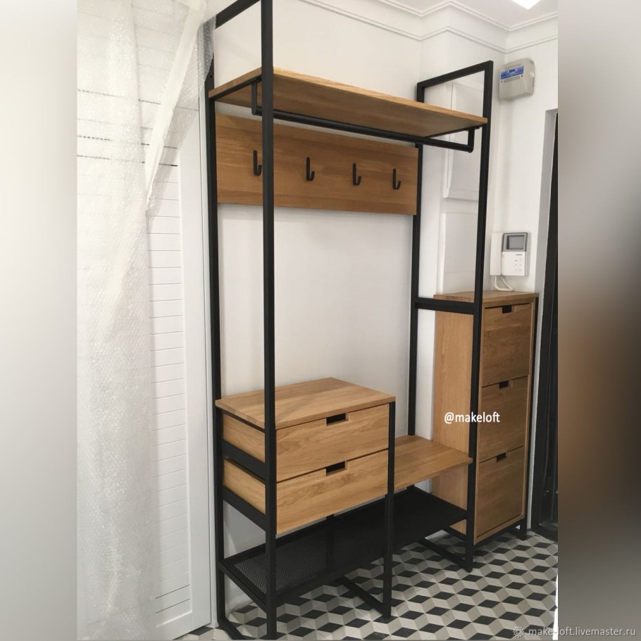 Стенка в прихожую в стиле лофт