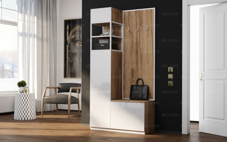 Entry Bench with Coat Rack