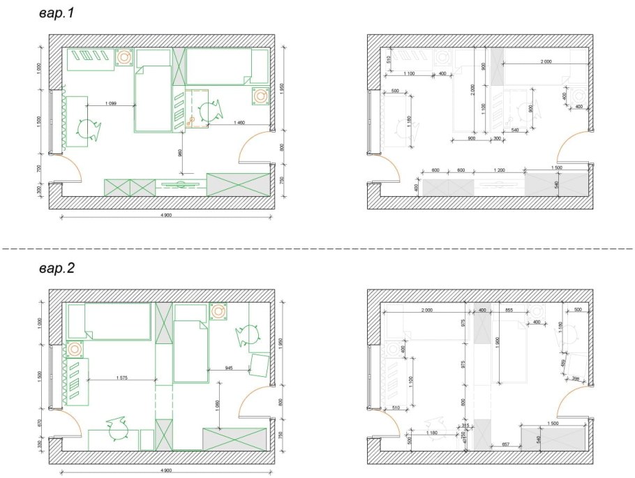 Планировка детской комнаты для двоих схема