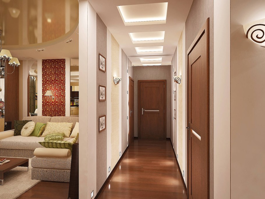 Интерьер коридора в квартире узкий