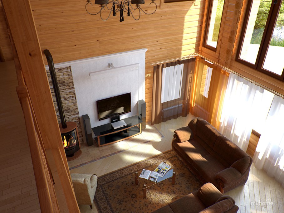 Печь в доме со вторым светом