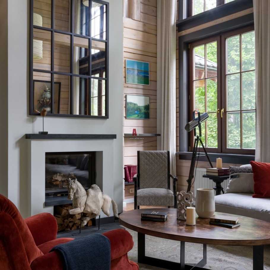 Коричневые окна в интерьере