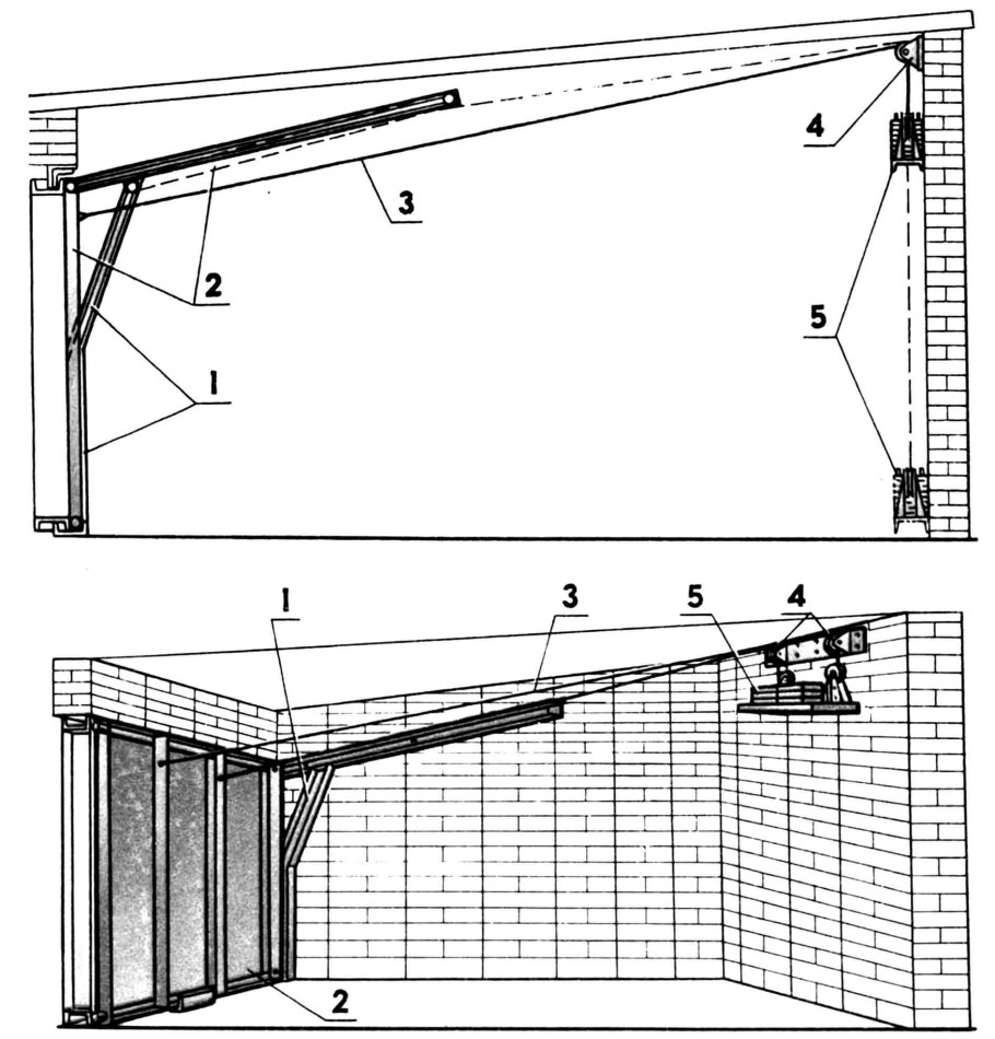 Проем 260=210 чертеж ворота рычажно подъемные