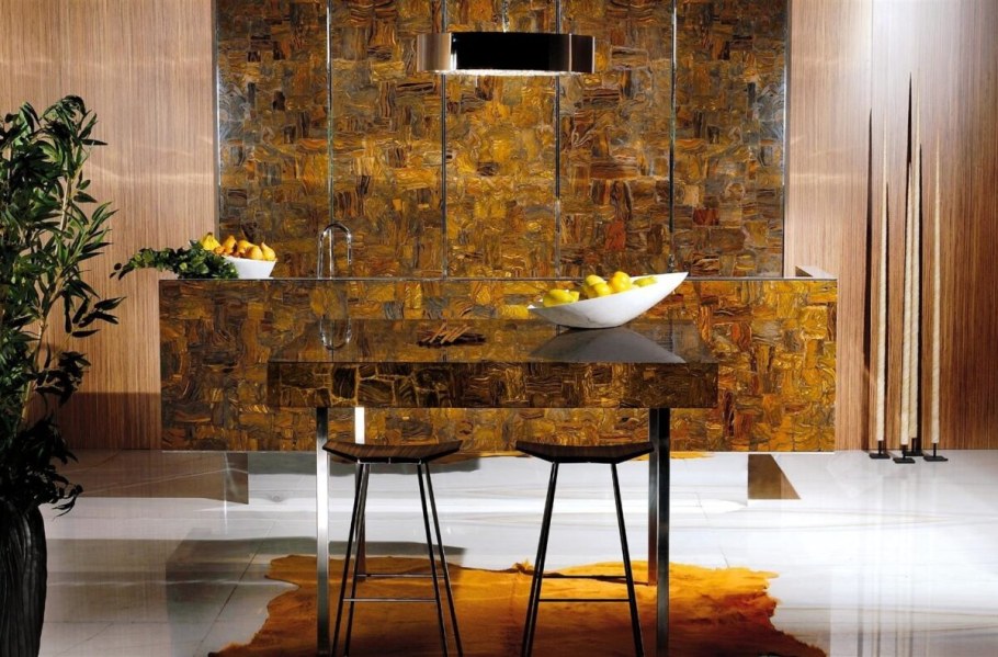 Камень тигровый глаз слэб