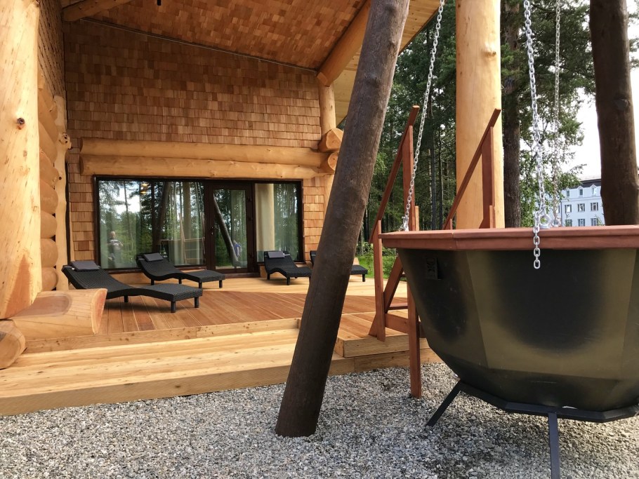 Купель для бани деревянная уличная