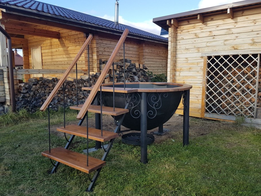 Металлический Чан для купания на дровах