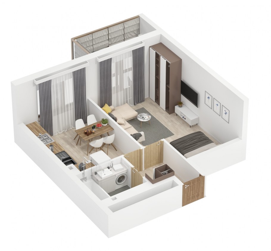 Планировка квартиры студии 42 кв.м