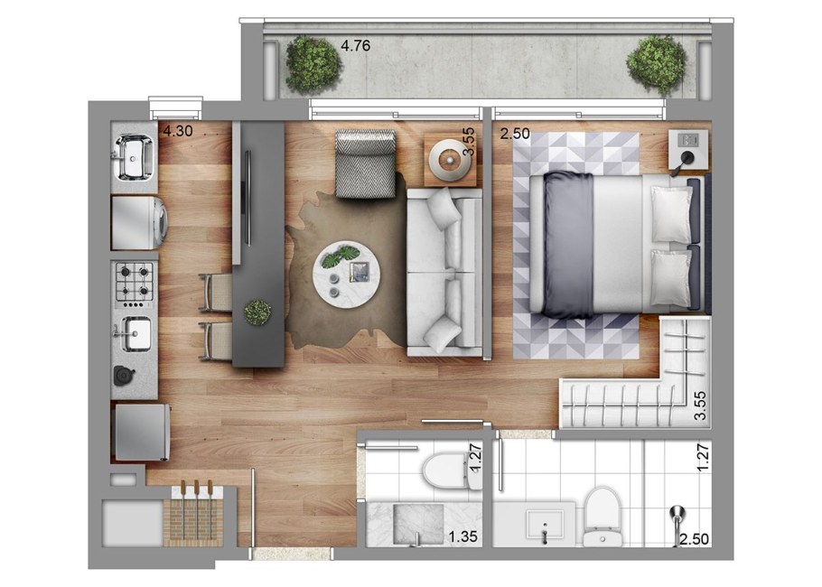 Современная планировка однокомнатной квартиры