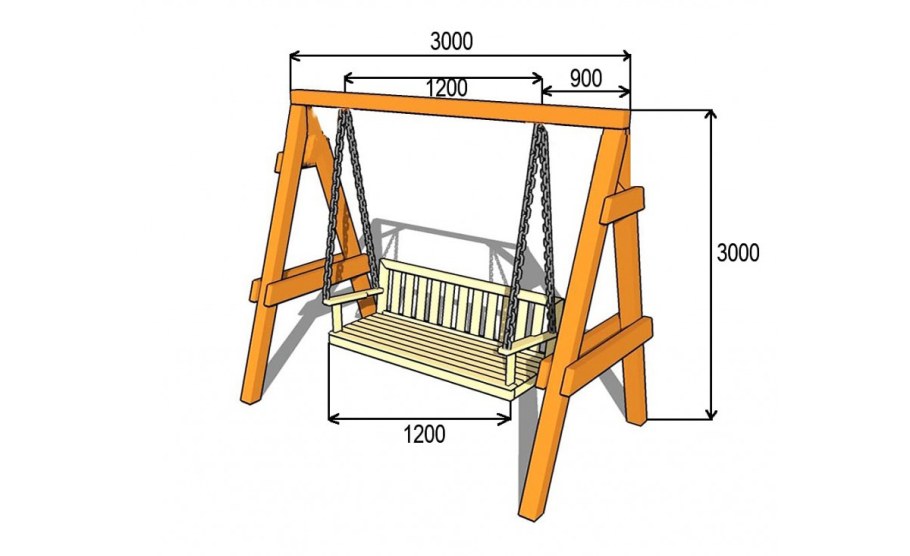 Качеля Садовая из круглой трубы