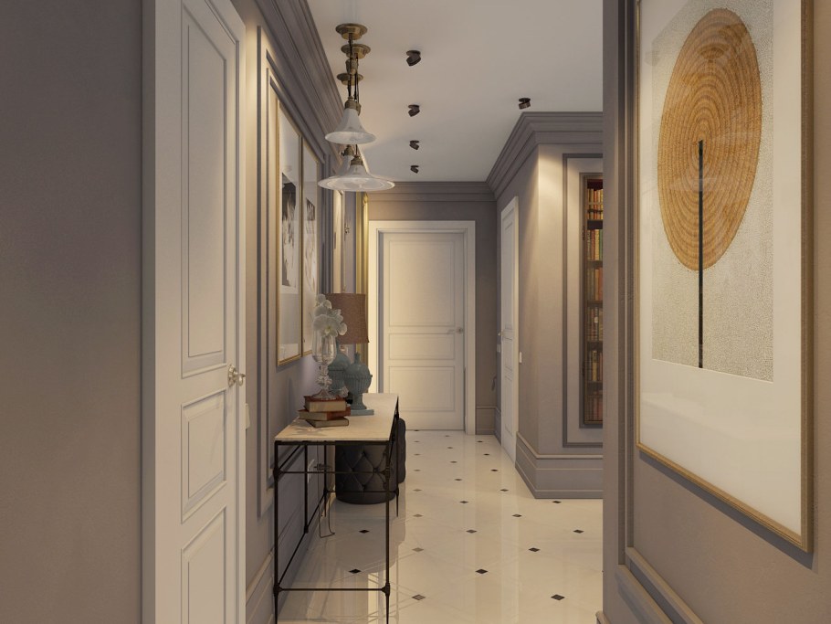 Интерьер белого коридора