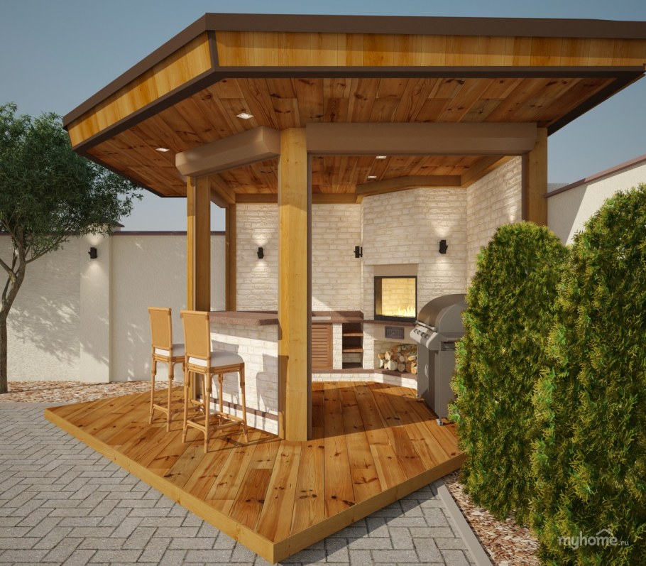 Двухэтажная беседка для дачи