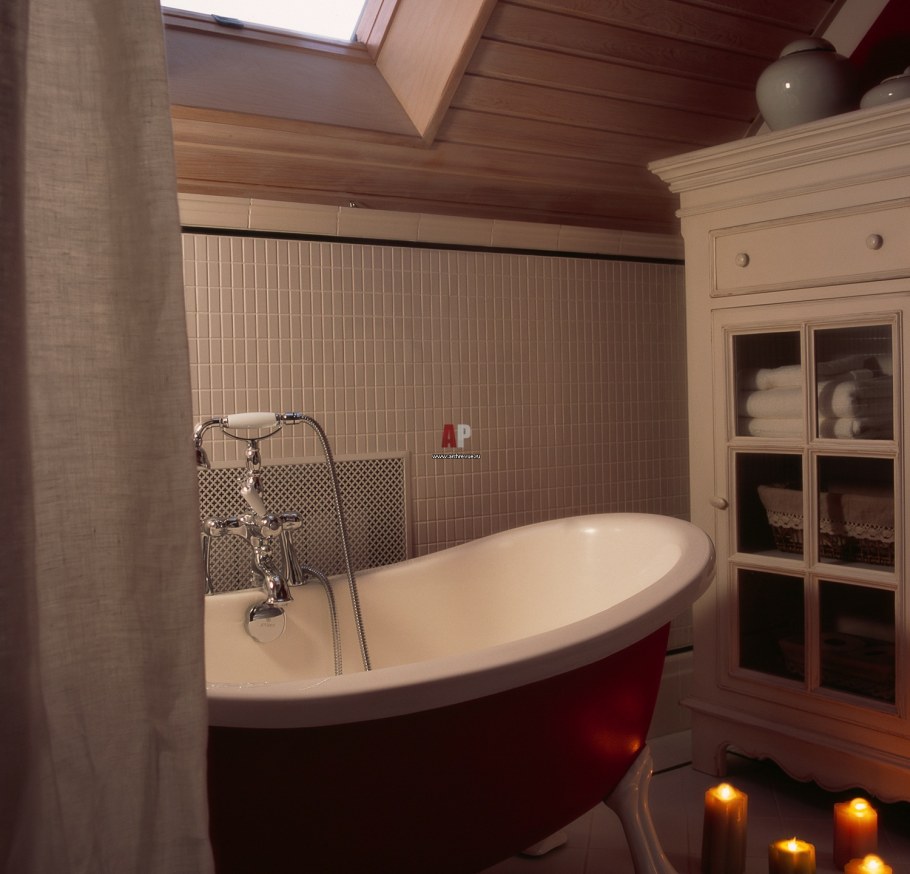 Ванна в деревенском стиле в доме