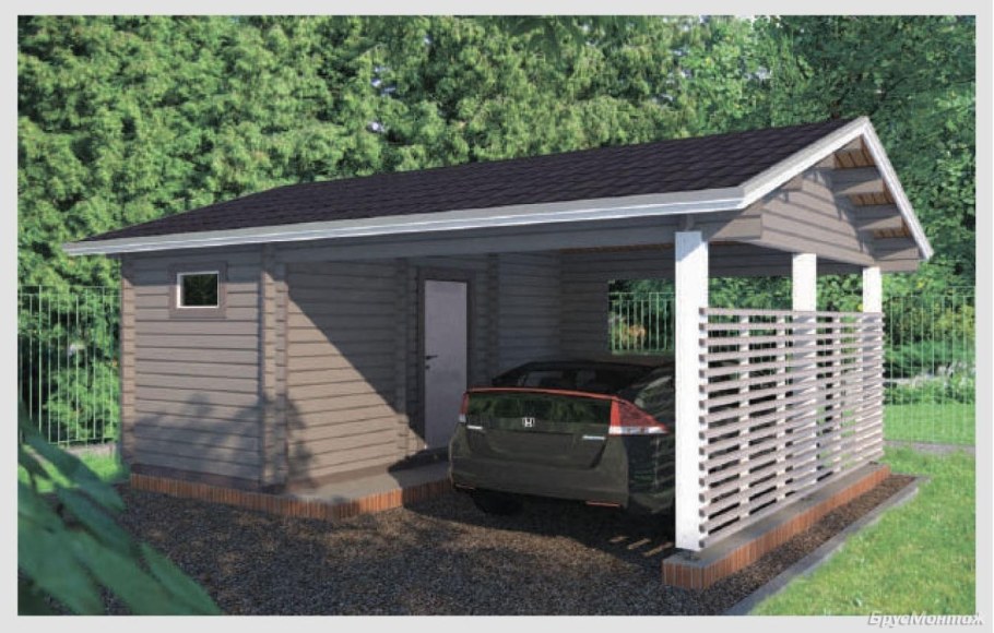 Угловой сарай для дачи