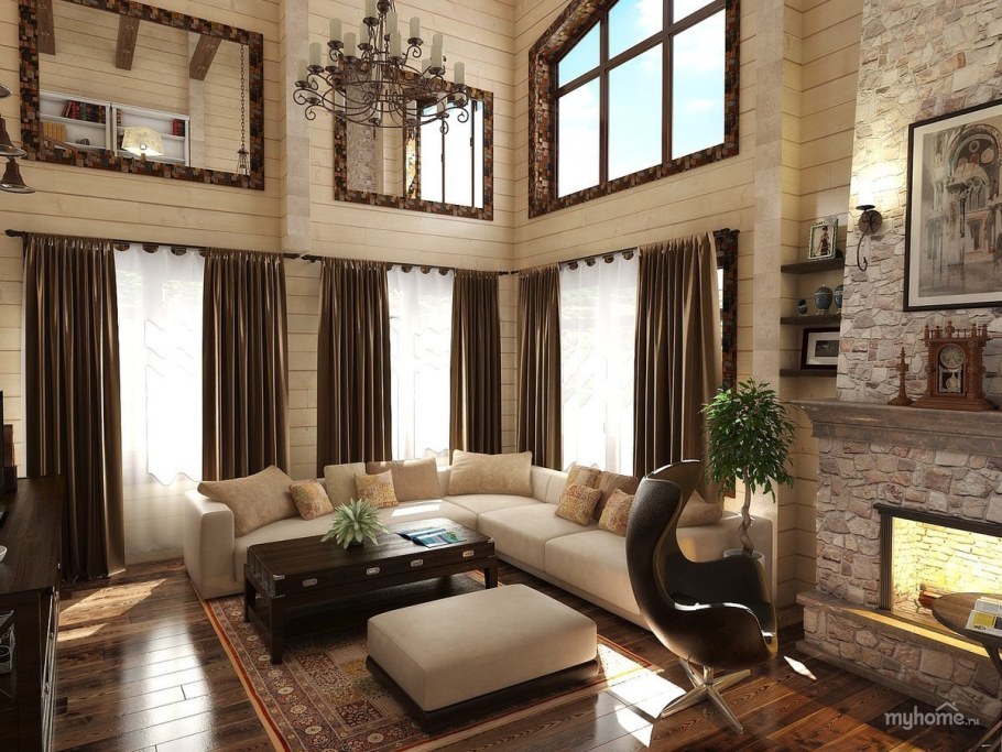 Интерьеры загородных домов и коттеджей