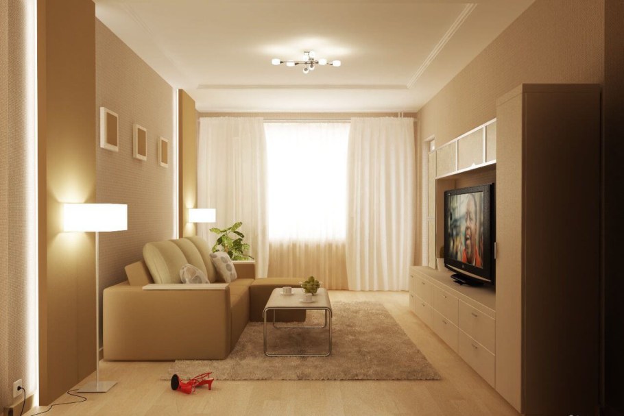 Интерьер небольшой гостиной